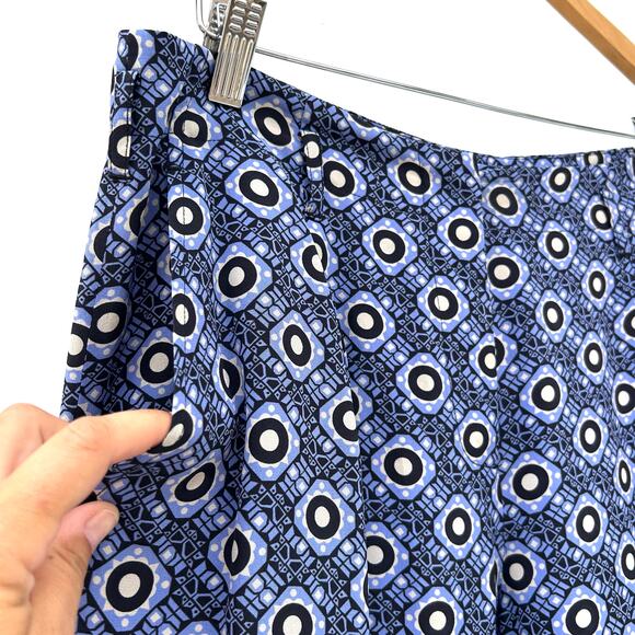 ETRO Women’s Silk Blue Geometric Patterned Statement Pants 48 Size 12 Cropped - Picture 6 of 12